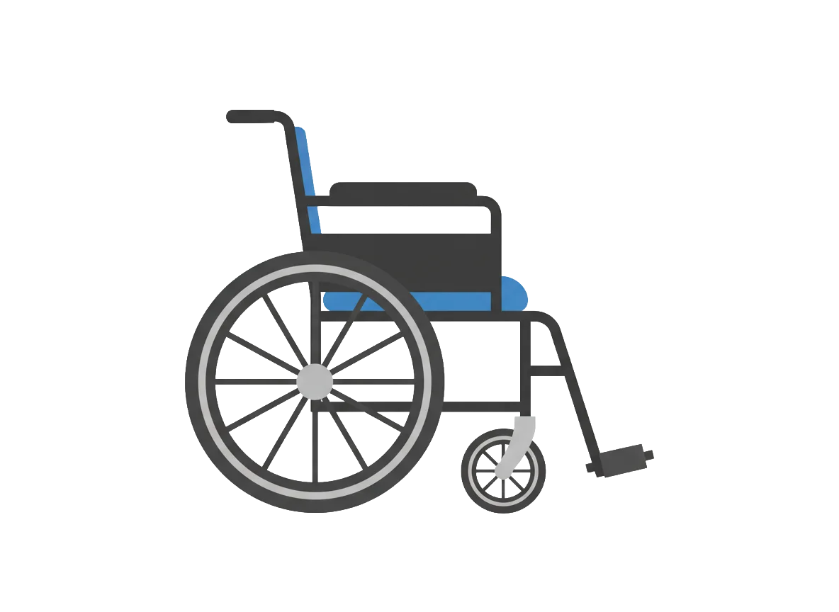 車椅子のフラットなイラスト素材（背景なし）