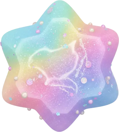 ぷっくり可愛い虹色星型クリスタルキャンディの3D素材