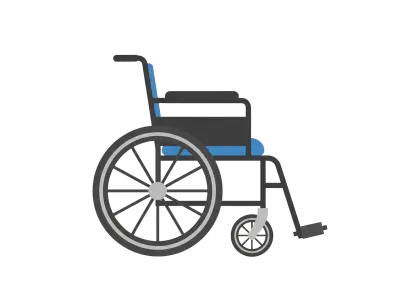 車椅子のフラットなイラスト素材（背景なし）